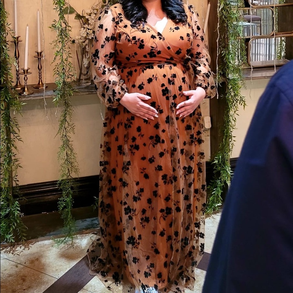 Brown Plus Gown Dress